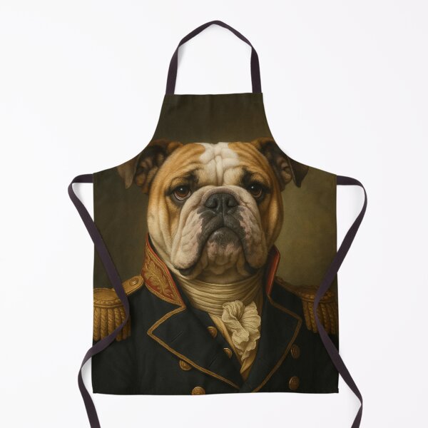 Item preview, Italian Bulldog Officer – Classic dog portrait in dark uniform designed and sold by Bernd Friese.