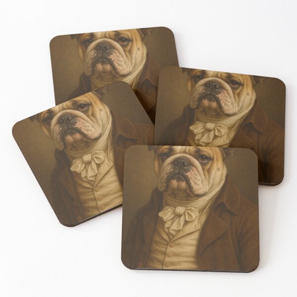 Item preview, Bulldog Gentleman – Victorian dog portrait in brown and beige elegance designed and sold by Bernd Friese.