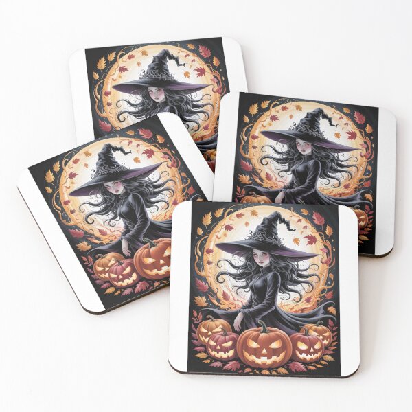 Item preview, Golden Moon Witch — Pumpkins and Leaves designed and sold by FusiTink.