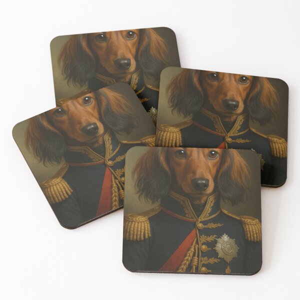 Item preview, Noble Dachshund Commander – Classic Dog Portrait in Royal Uniform designed and sold by Bernd Friese.