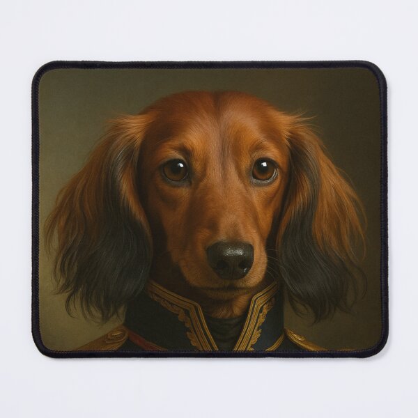 Item preview, Noble Dachshund Commander – Classic Dog Portrait in Royal Uniform designed and sold by Bernd Friese.