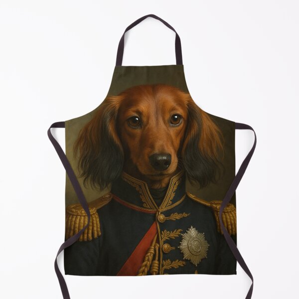 Item preview, Noble Dachshund Commander – Classic Dog Portrait in Royal Uniform designed and sold by Bernd Friese.