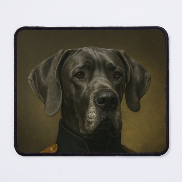 Item preview, Noble Great Dane – Royal dog portrait in black parade uniform designed and sold by Bernd Friese.