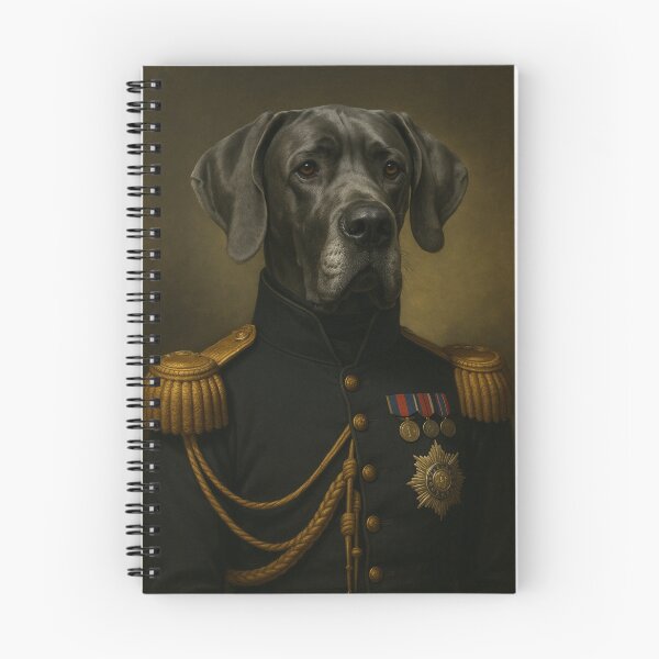 Item preview, Noble Great Dane – Royal dog portrait in black parade uniform designed and sold by Bernd Friese.