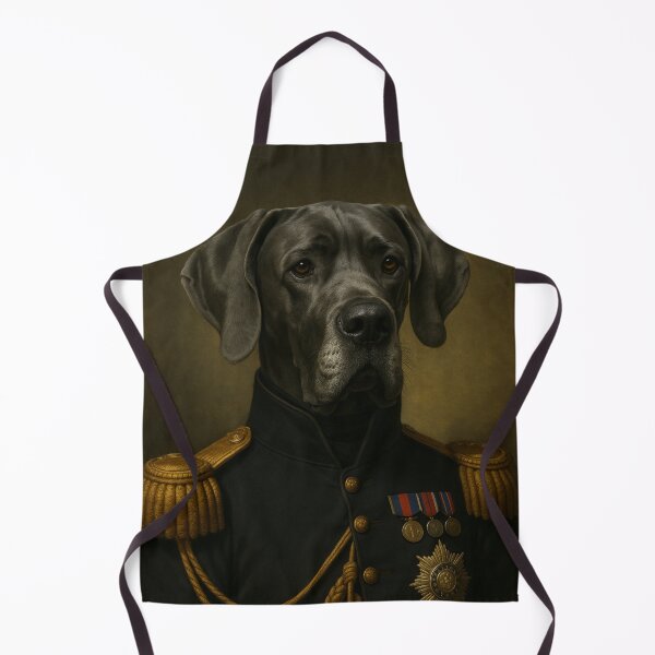 Item preview, Noble Great Dane – Royal dog portrait in black parade uniform designed and sold by Bernd Friese.