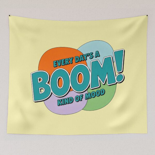 Item preview, High-Energy Retro Layout with Bold “BOOM!” and Positive Vibes designed and sold by SplashTastic.