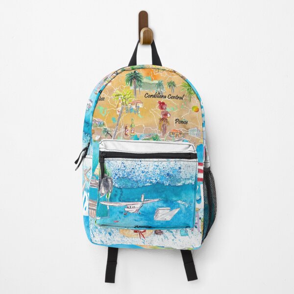 Item preview, Puerto Rico Islands Illustrated Travel Map with Roads and Highlights designed and sold by artshop77.