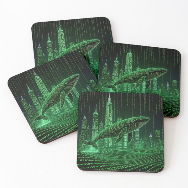 Item preview, Matrix Whale Big Data – Futuristic Digital Art by VektorVibe designed and sold by VektorVibe.