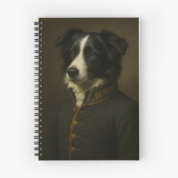Item preview, Elegant Border Collie adjutant – Classic dog portrait in dark uniform designed and sold by Bernd Friese.
