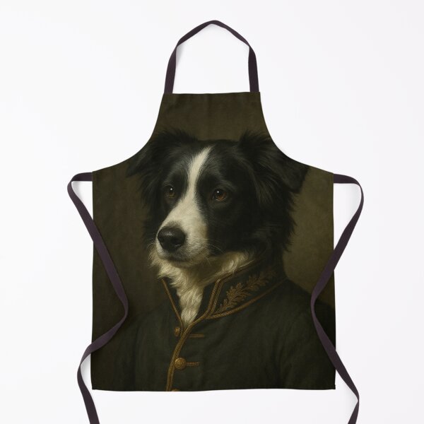 Item preview, Elegant Border Collie adjutant – Classic dog portrait in dark uniform designed and sold by Bernd Friese.