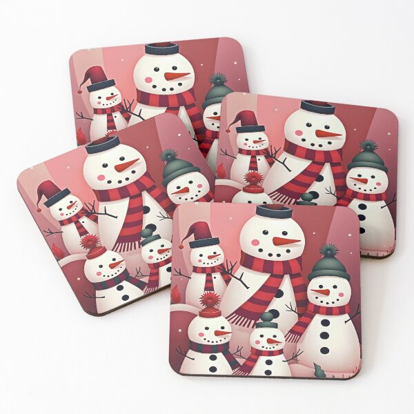 Item preview, Snowmen In A Sweet Kitschy Christmas Pink Theme  designed and sold by taiche.