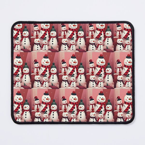 Item preview, Snowmen In A Sweet Kitschy Christmas Pink Theme designed and sold by taiche.