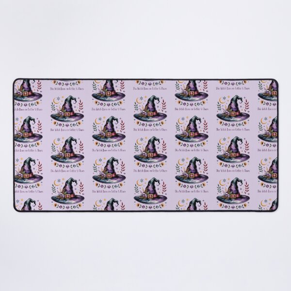 Item preview, This Witch Runs on Coffee and Chaos - Purple Witch Hat Art designed and sold by Random Candy Studio.