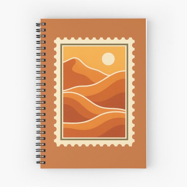 Item preview, Golden Desert Waves Stamp – Minimal Mountain Landscape Illustration designed and sold by NoctaHike.