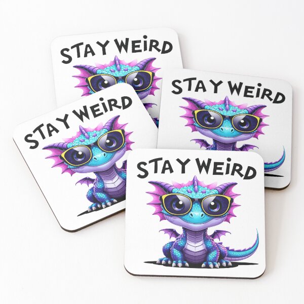 Item preview, stay weird, cute baby dragon with sunglasses,quotes designed and sold by nicnacc.