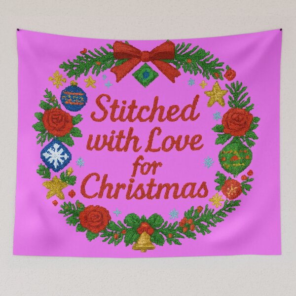 Item preview, Stitched with Love for Christmas – Romanian Folk Embroidery Wreath Design designed and sold by Maximilianos.