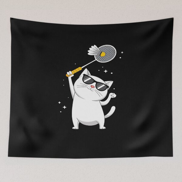 Item preview, Cat Playing Badminton Shuttlecock Player Lover Coach designed and sold by AmparoBoyle.