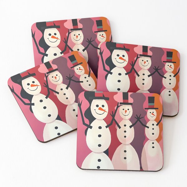 Item preview, Snowmen Kitschmas Christmas Pink Theme Design designed and sold by taiche.