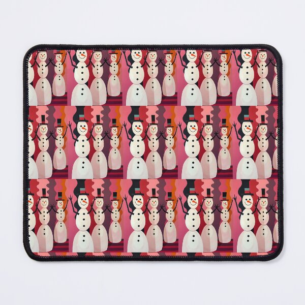 Item preview, Snowmen Kitschmas Christmas Pink Theme Design designed and sold by taiche.