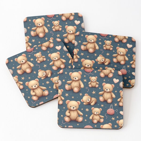 Item preview, Teddy Bears Blue Seamless Patterns  designed and sold by BDLdesigns.
