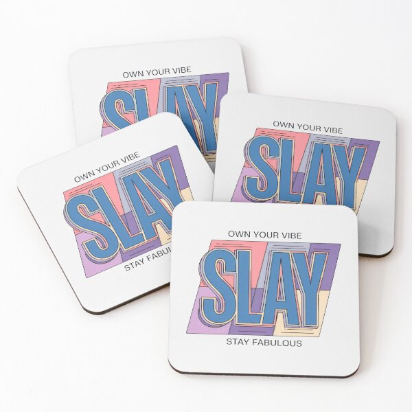 Item preview, Geometric Pastel Blocks Supporting Central “SLAY” and Black Motivational Captions designed and sold by SplashTastic.