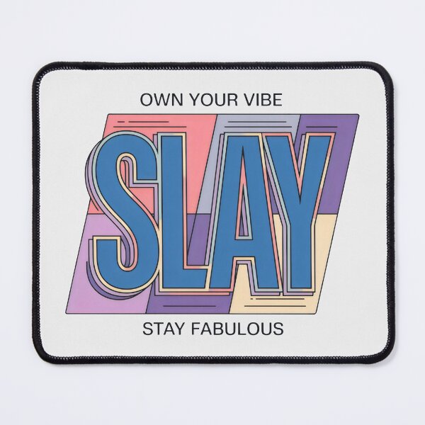 Item preview, Geometric Pastel Blocks Supporting Central “SLAY” and Black Motivational Captions designed and sold by SplashTastic.