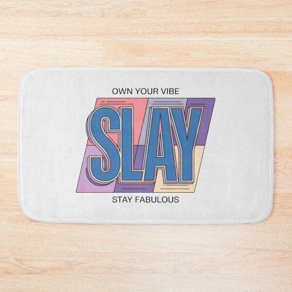 Item preview, Geometric Pastel Blocks Supporting Central “SLAY” and Black Motivational Captions designed and sold by SplashTastic.