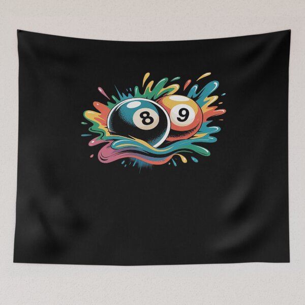 Item preview, Billiards Pool Player 8 Ball 9 Ball Paint Art Billiard Balls designed and sold by khorbiasieno.