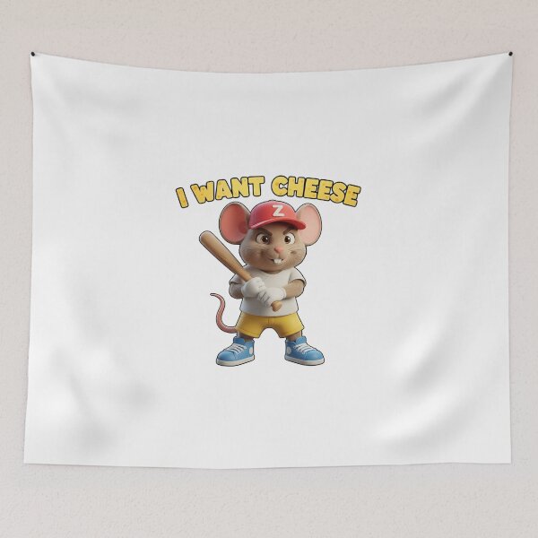Item preview, Cute Menacing 3D Mouse Zippy with Baseball Bat designed and sold by Zippy Creation.