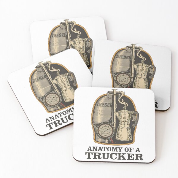 Item preview, Funny Trucker Gift for Dad | Anatomy of a Truck Driver | Vintage Diesel & Coffee Gift designed and sold by LoliDesignShop.