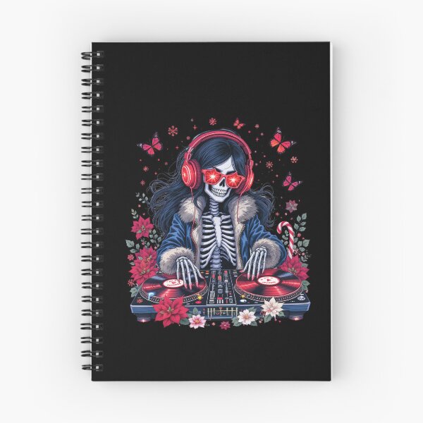 Item preview, DJ Skeleton Girl Christmas Edition | Festive Music Vibes Design designed and sold by ColorSplash123.