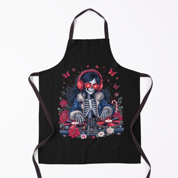 Item preview, DJ Skeleton Girl Christmas Edition | Festive Music Vibes Design designed and sold by ColorSplash123.