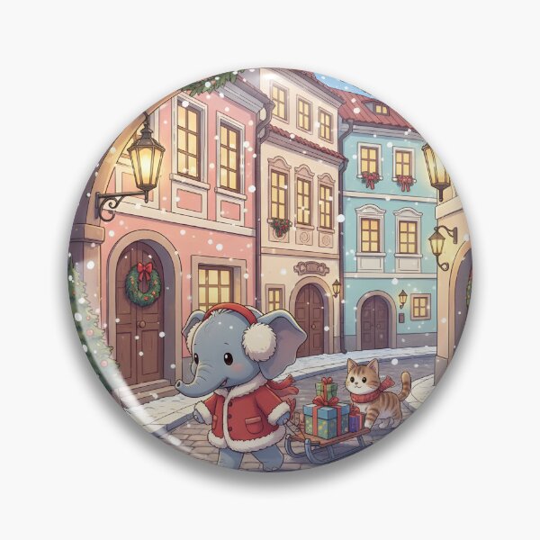 Item preview, Kawaii Christmas Elephant Malá Strana Prague – Gifts on Sled designed and sold by FixwellStudio.