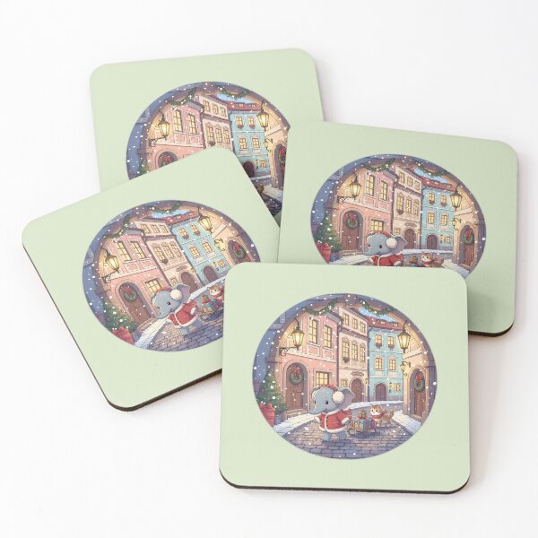 Item preview, Kawaii Christmas Elephant Malá Strana Prague – Gifts on Sled designed and sold by FixwellStudio.