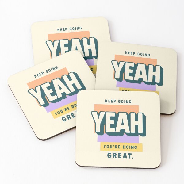 Item preview, Optimistic Retro-Inspired Graphic with Central “YEAH” and Positive Affirmation designed and sold by SplashTastic.