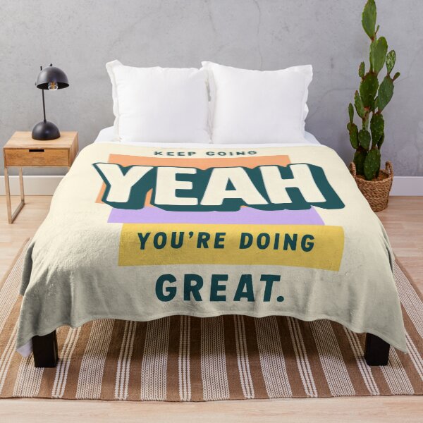 Item preview, Optimistic Retro-Inspired Graphic with Central “YEAH” and Positive Affirmation designed and sold by SplashTastic.
