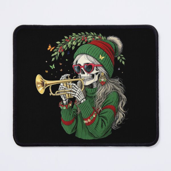 Item preview, Music & Mistletoe Skeleton Girl | Festive Christmas Design designed and sold by ColorSplash123.
