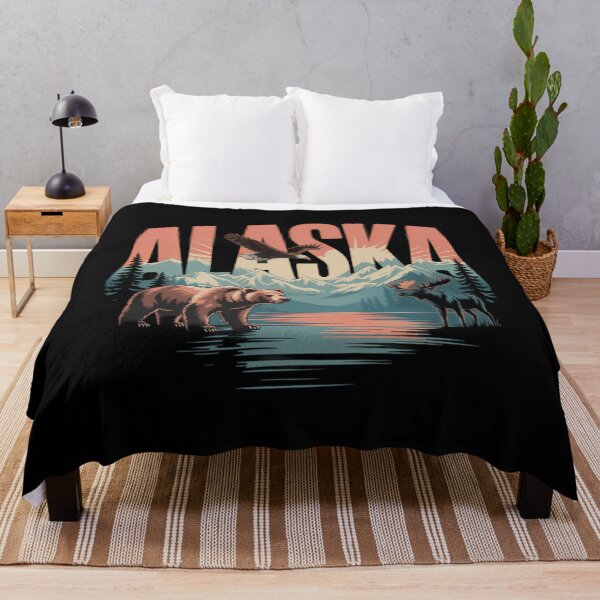 Item preview, Alaskan Bear Moose Eagle Lake And Mountain Aurora Borealis designed and sold by Bandikonsalez.