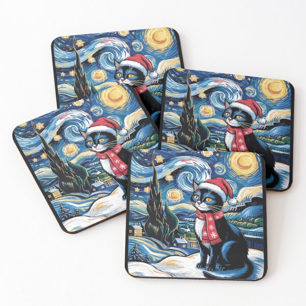 Item preview, Cat Night Style Christmas Funny Graphic Men Women Kids designed and sold by VladoZork.