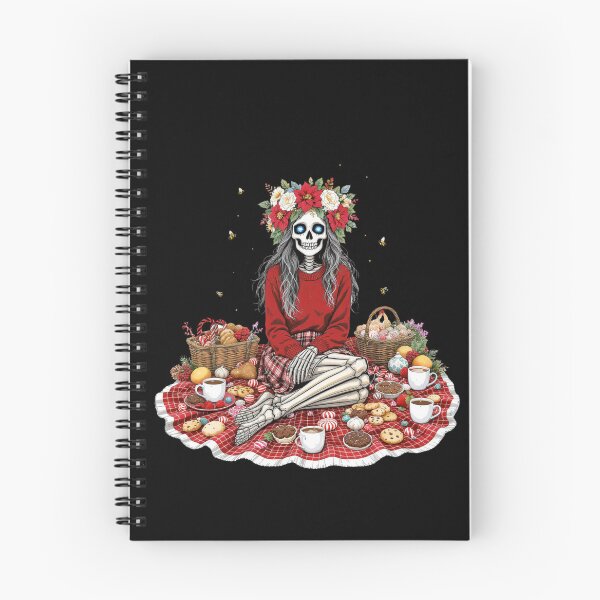 Item preview, Floral Feast Skeleton Girl | Cozy Christmas Picnic Design designed and sold by ColorSplash123.