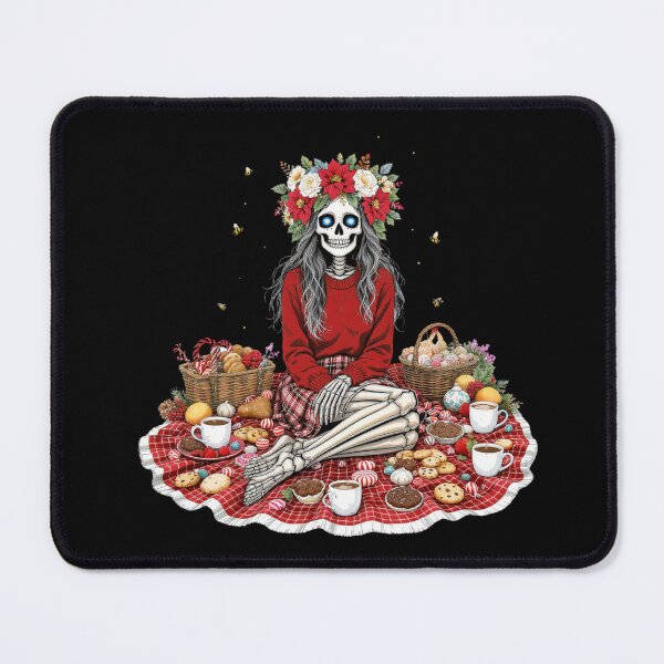 Item preview, Floral Feast Skeleton Girl | Cozy Christmas Picnic Design designed and sold by ColorSplash123.