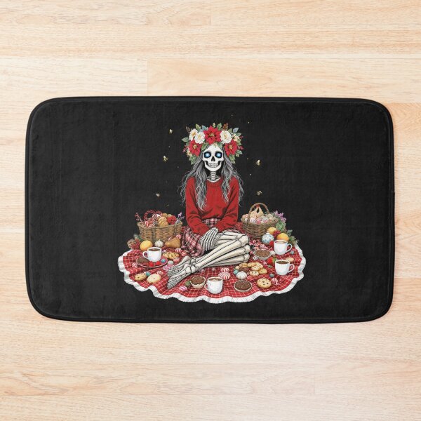 Item preview, Floral Feast Skeleton Girl | Cozy Christmas Picnic Design designed and sold by ColorSplash123.