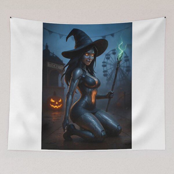Item preview, Android witch kneeling happy Halloween  designed and sold by CathryneDelamort.