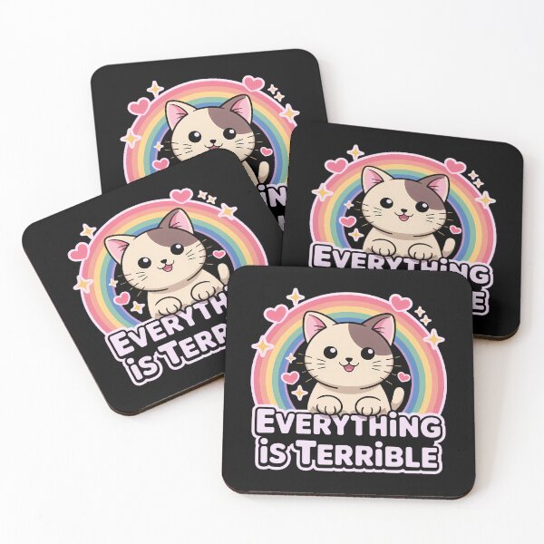 Item preview, Everything Is Terrible Sarcasm Rainbow Kitten Cute Cat designed and sold by VENOM0RIOT.