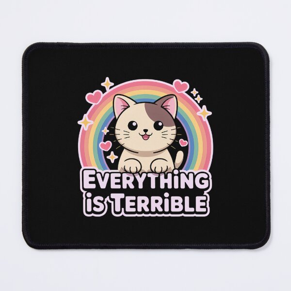 Item preview, Everything Is Terrible Sarcasm Rainbow Kitten Cute Cat designed and sold by VENOM0RIOT.