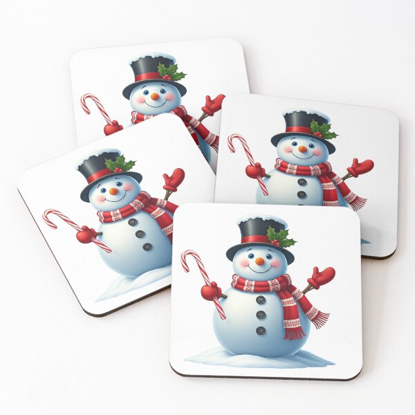 Item preview, Cheerful Snowman with Candy Cane and Top Hat – Festive Winter Holiday Art designed and sold by PixelVibe782.