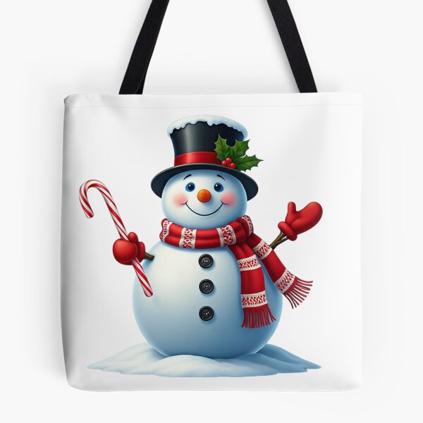 Item preview, Cheerful Snowman with Candy Cane and Top Hat – Festive Winter Holiday Art designed and sold by PixelVibe782.
