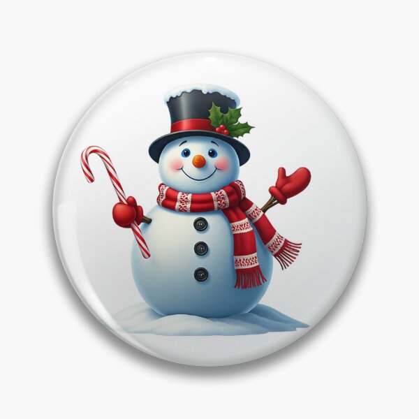 Item preview, Cheerful Snowman with Candy Cane and Top Hat – Festive Winter Holiday Art designed and sold by PixelVibe782.