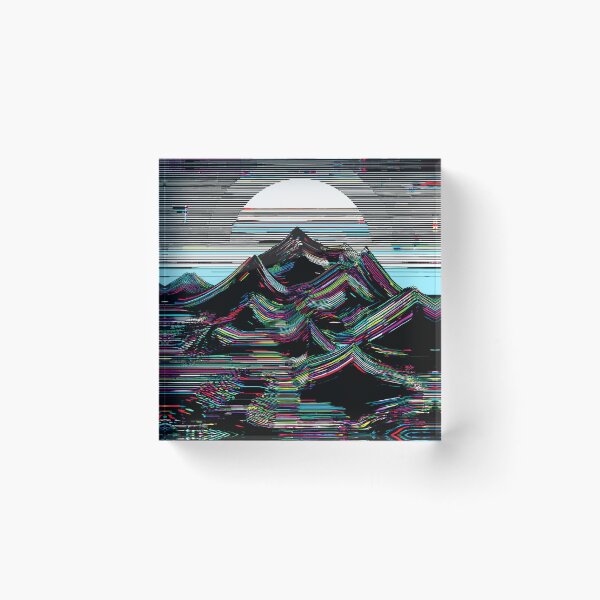 Item preview, Glitch Surreal Mountain Art designed and sold by CharlottePlaceArt.