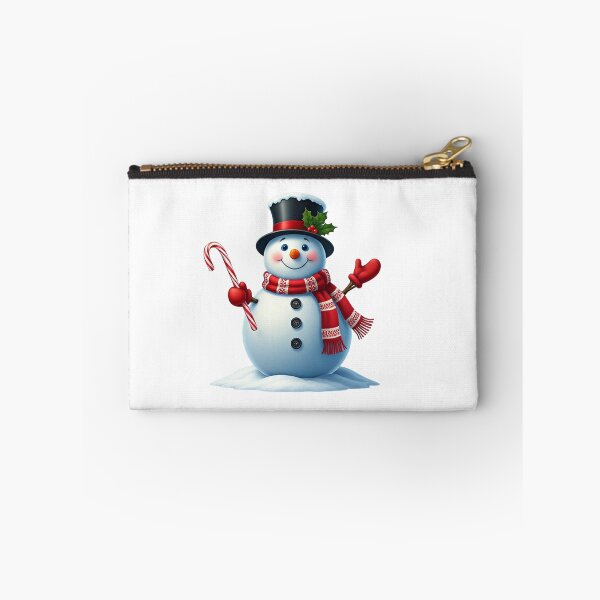 Item preview, Cheerful Snowman with Candy Cane and Top Hat – Festive Winter Holiday Art designed and sold by PixelVibe782.